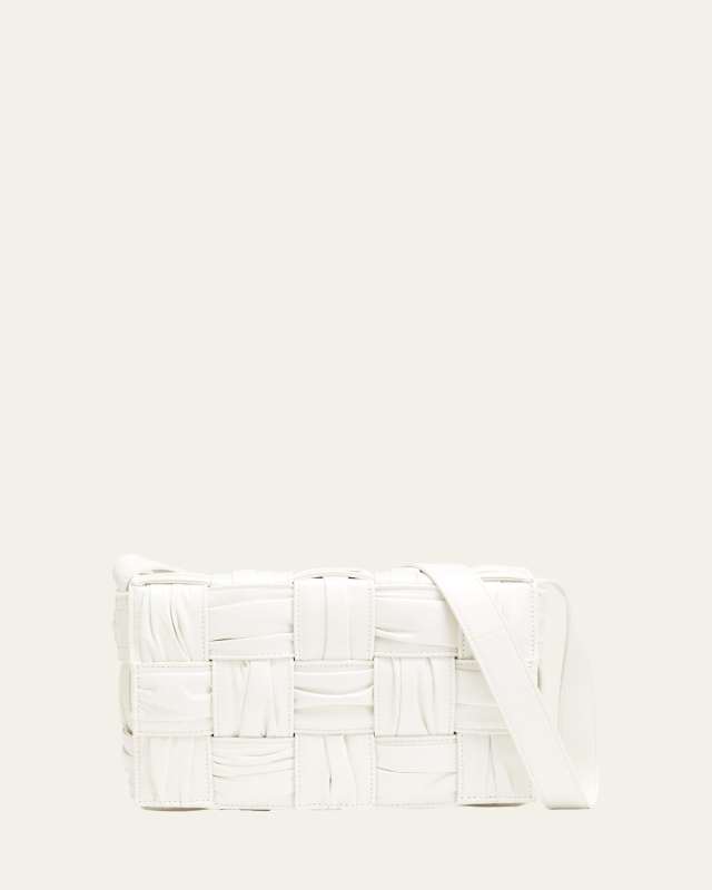 Cassette Intrecciato Plisse Leather Crossbody Bag